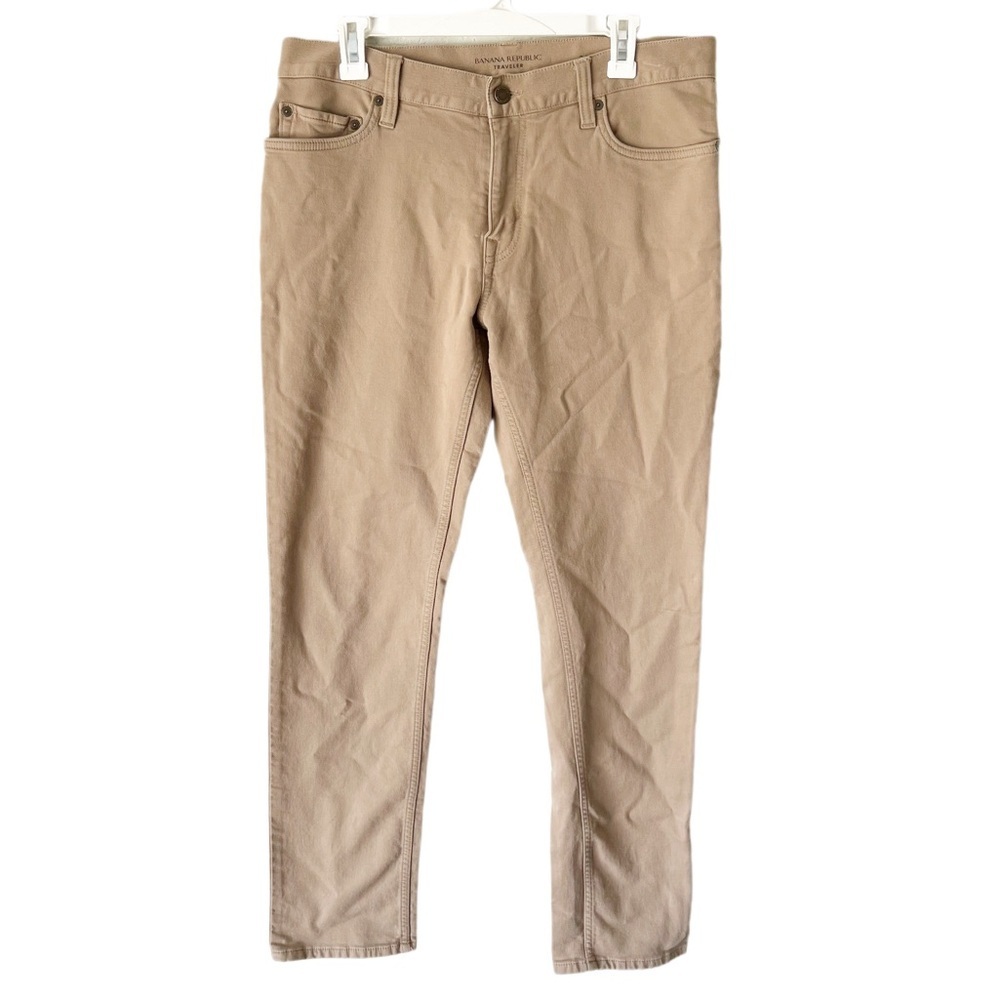 Banana Republic Pants Men's 33x34 Slim Fit Traveler Khaki Classic Minimalist‎